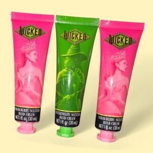 Wicked Themed Hand Cream Set 3 Pack 1 Strawberry 2 Watermelon 1 oz Each - NEW